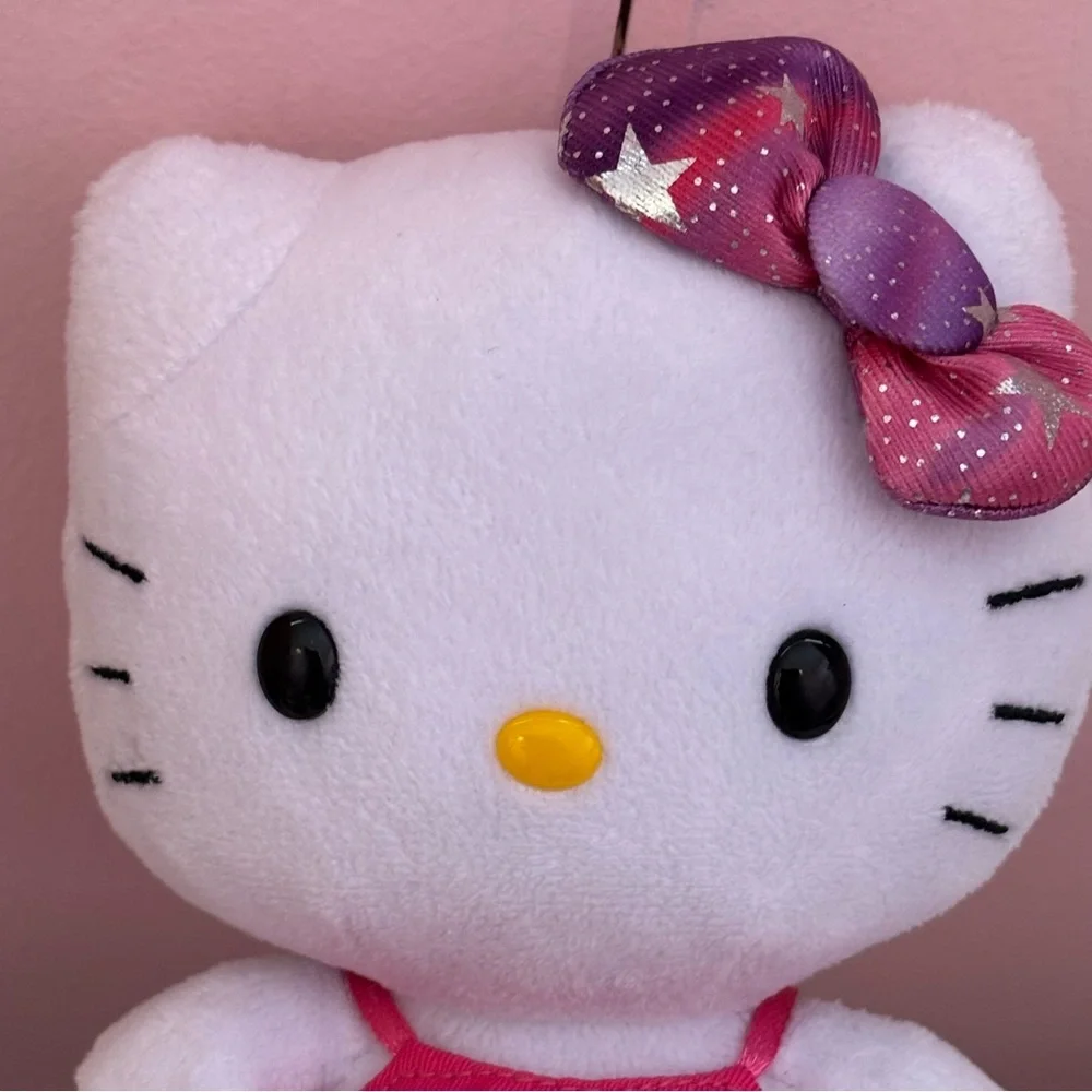 TY Beanie Baby Sanrio Hello Kitty in I love Las Vegas and Purple Dress